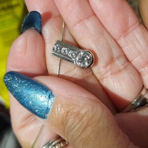 Genuine Solid Sterling Silver Neckwire CZ Slider Pendant Necklace RHODIUM